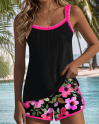 Valeria - Elegante tankini con pantaloncini a fiori