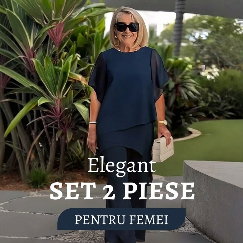 Set di due capi in chiffon molto alla moda per l'estate, da donna, taglie forti