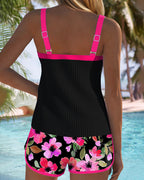 Valeria - Elegante tankini con pantaloncini a fiori