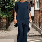 Set di due capi in chiffon molto alla moda per l'estate, da donna, taglie forti