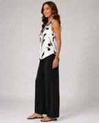Rufina™ | Completo con top artistico e pantaloni neri