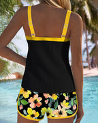 Valeria - Elegante tankini con pantaloncini a fiori