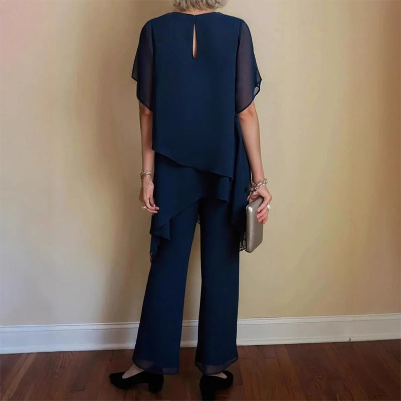 Set di due capi in chiffon molto alla moda per l'estate, da donna, taglie forti