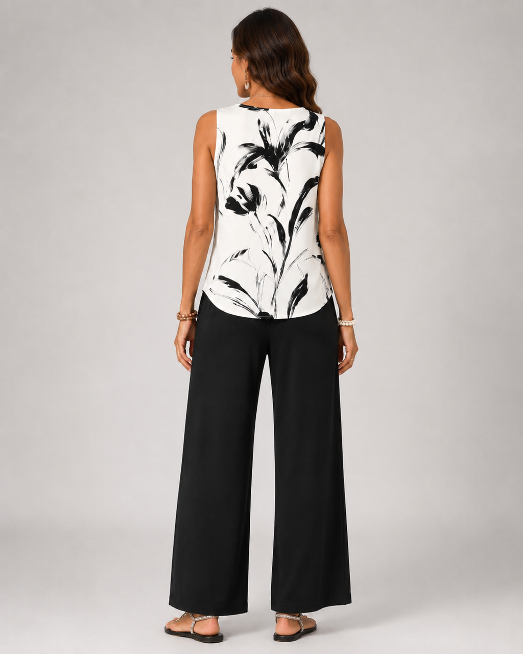 Rufina™ | Completo con top artistico e pantaloni neri