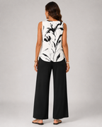 Rufina™ | Completo con top artistico e pantaloni neri