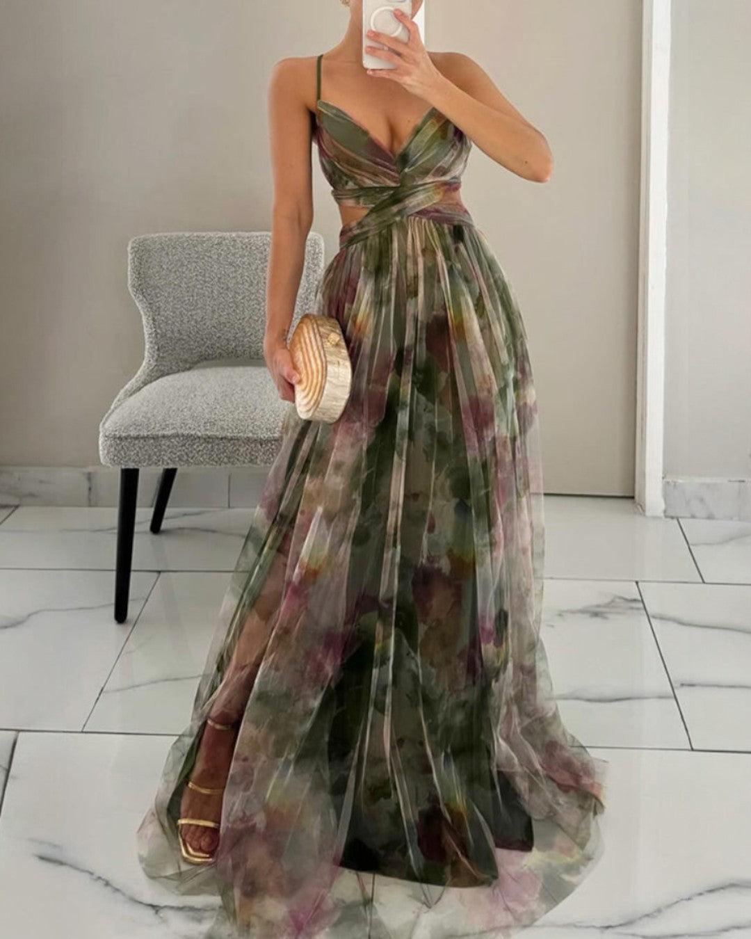 Claudia -™ Encantador vestido largo con estampado floral