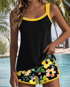 Valeria - Elegante tankini con pantaloncini a fiori
