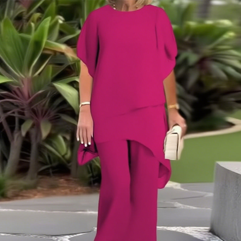 Set di due capi in chiffon molto alla moda per l'estate, da donna, taglie forti