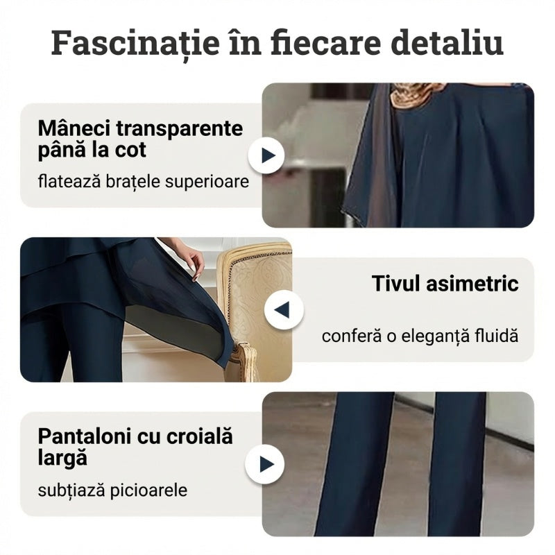 Set di due capi in chiffon molto alla moda per l'estate, da donna, taglie forti