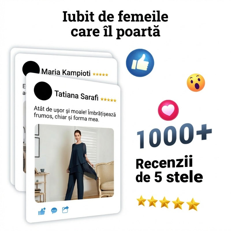Set di due capi in chiffon molto alla moda per l'estate, da donna, taglie forti