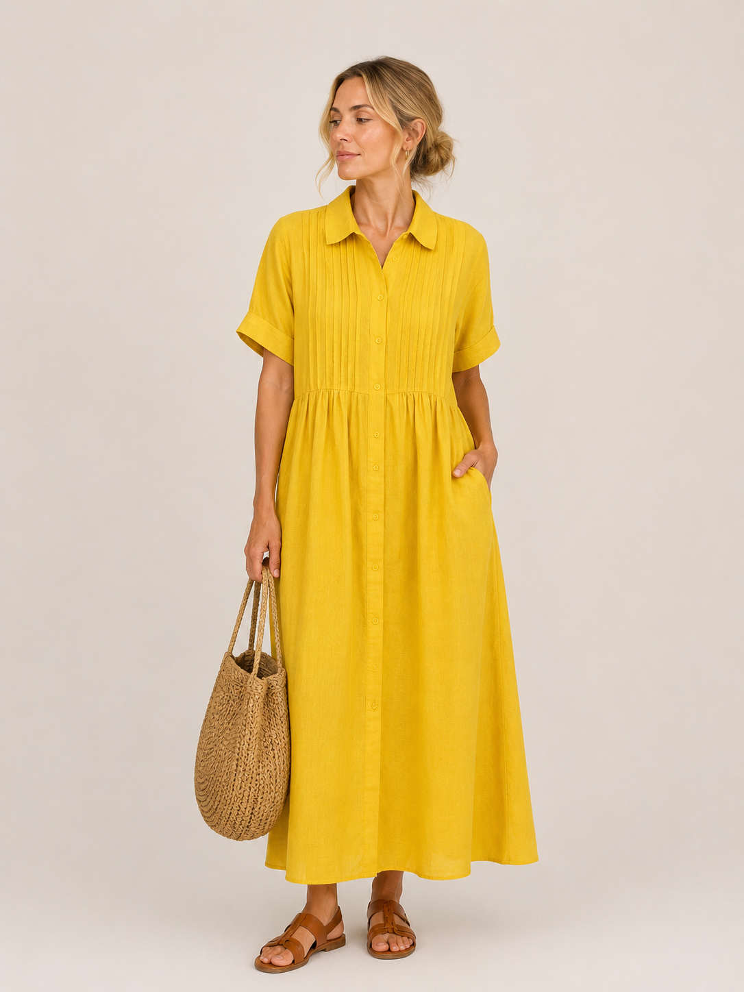 Capri | Abito midi stile camicia estivo