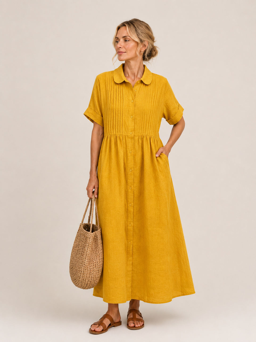 Capri | Abito midi stile camicia estivo