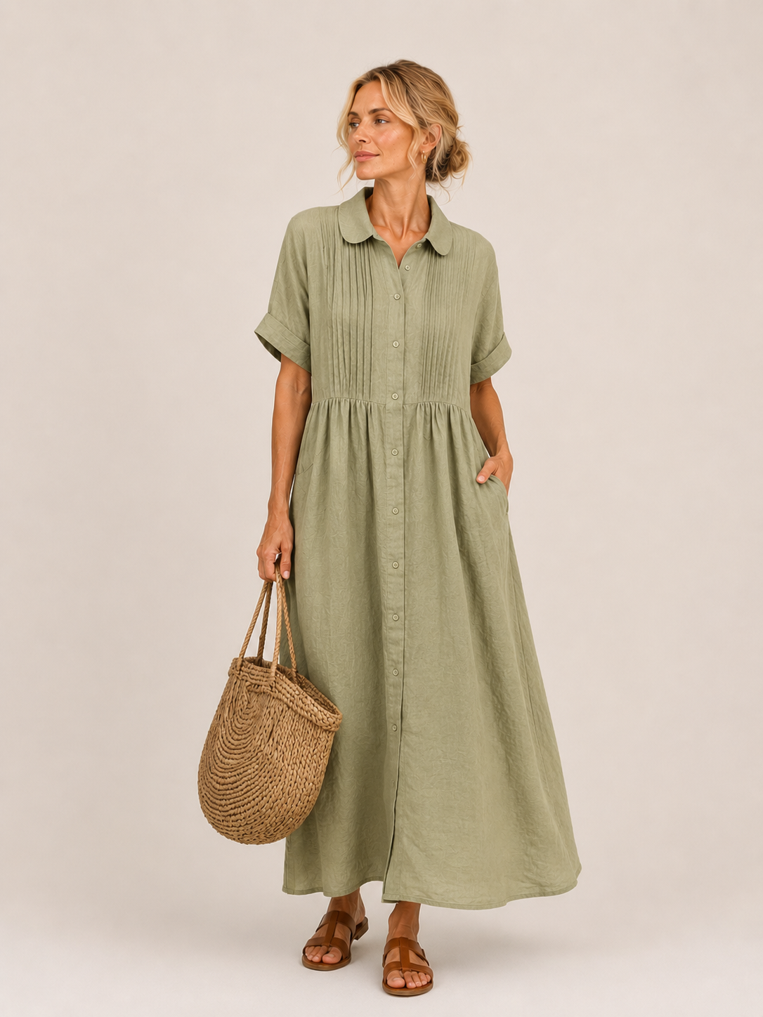 Capri | Abito midi stile camicia estivo