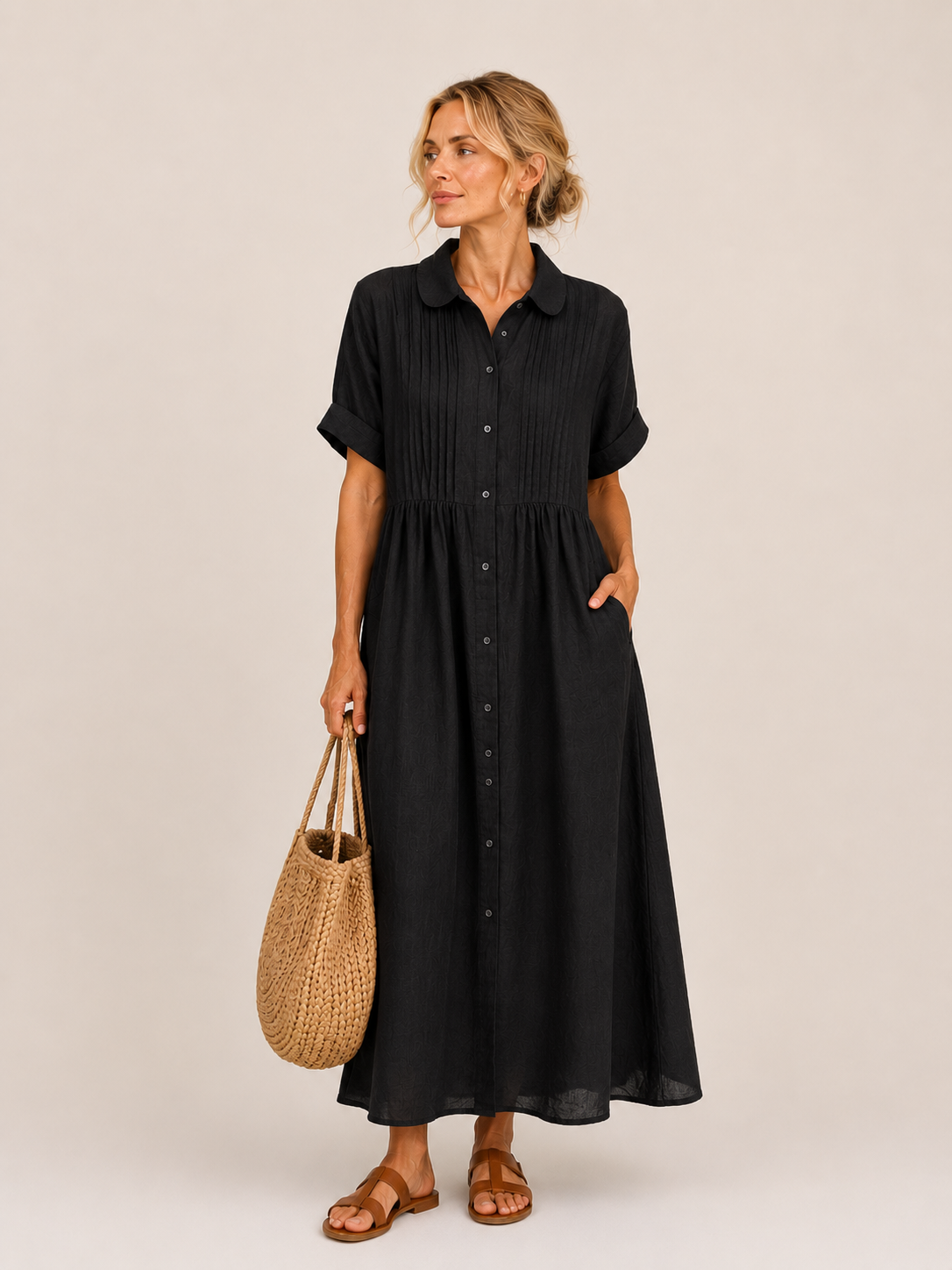 Capri | Abito midi stile camicia estivo
