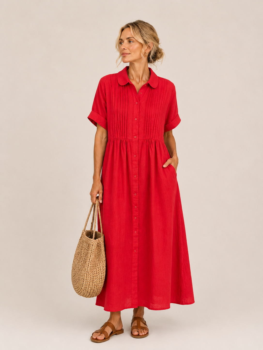 Capri | Abito midi stile camicia estivo