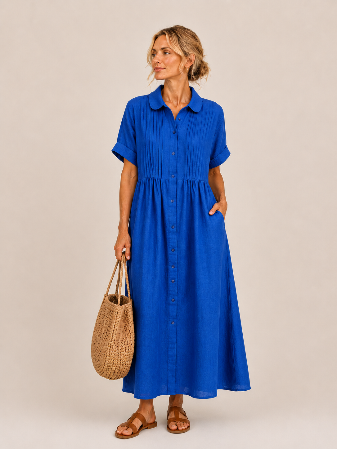 Capri | Abito midi stile camicia estivo