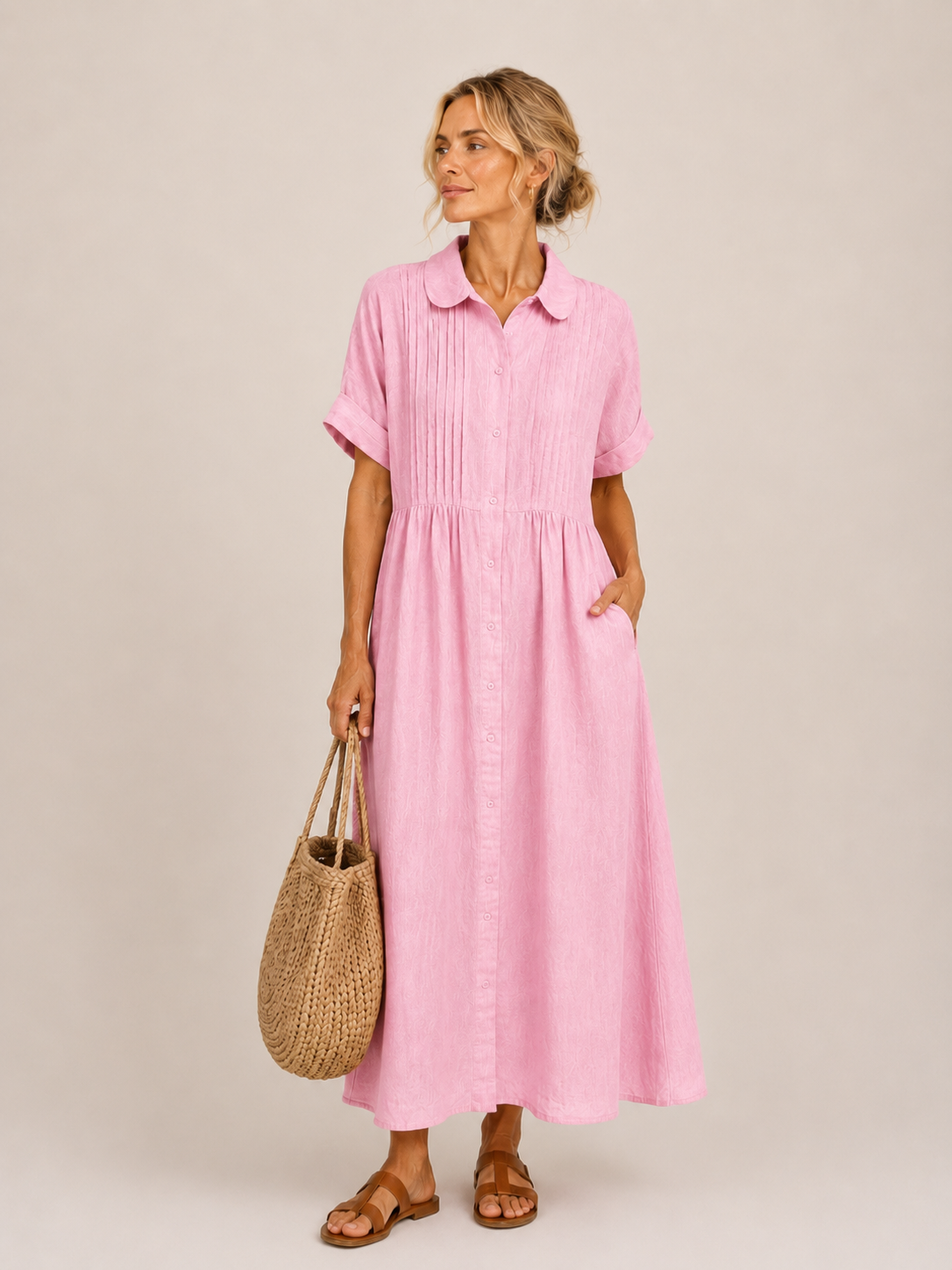 Capri | Abito midi stile camicia estivo