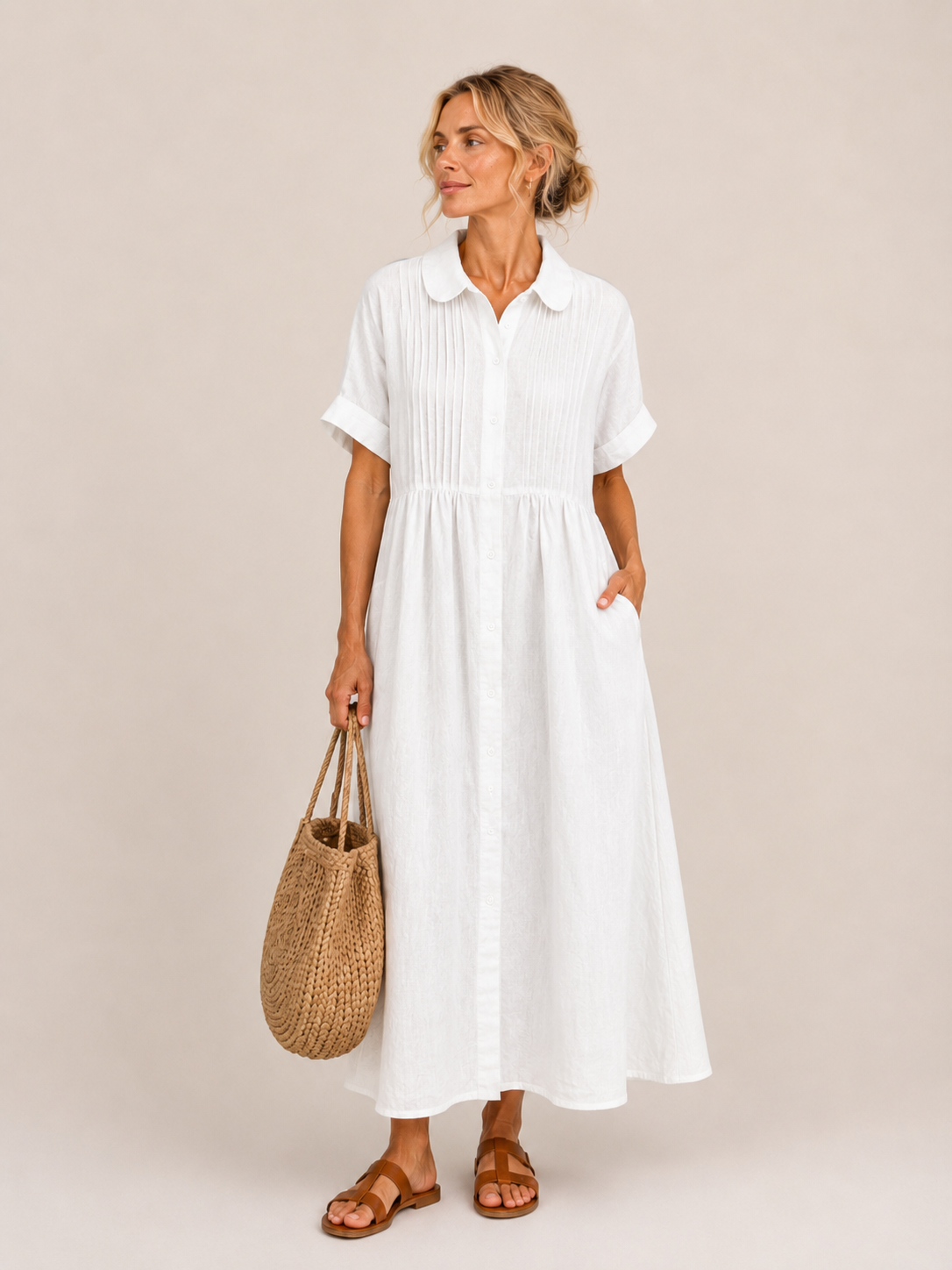 Capri | Abito midi stile camicia estivo