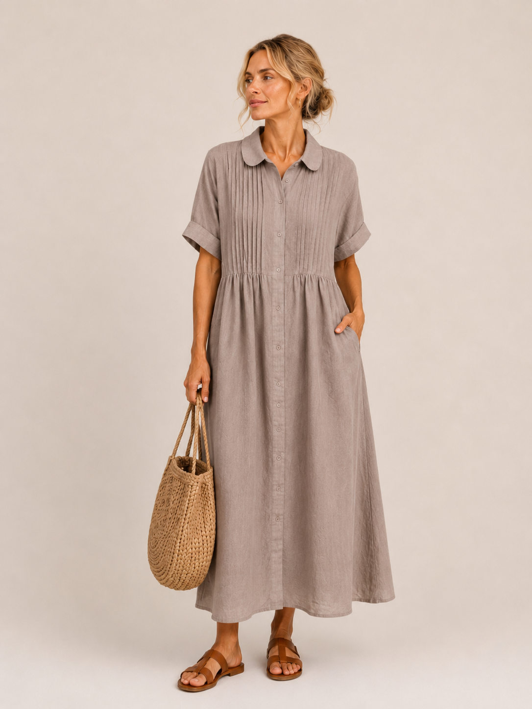 Capri | Abito midi stile camicia estivo