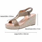 Aroa | sandali con zeppa e intreccio artigianale
