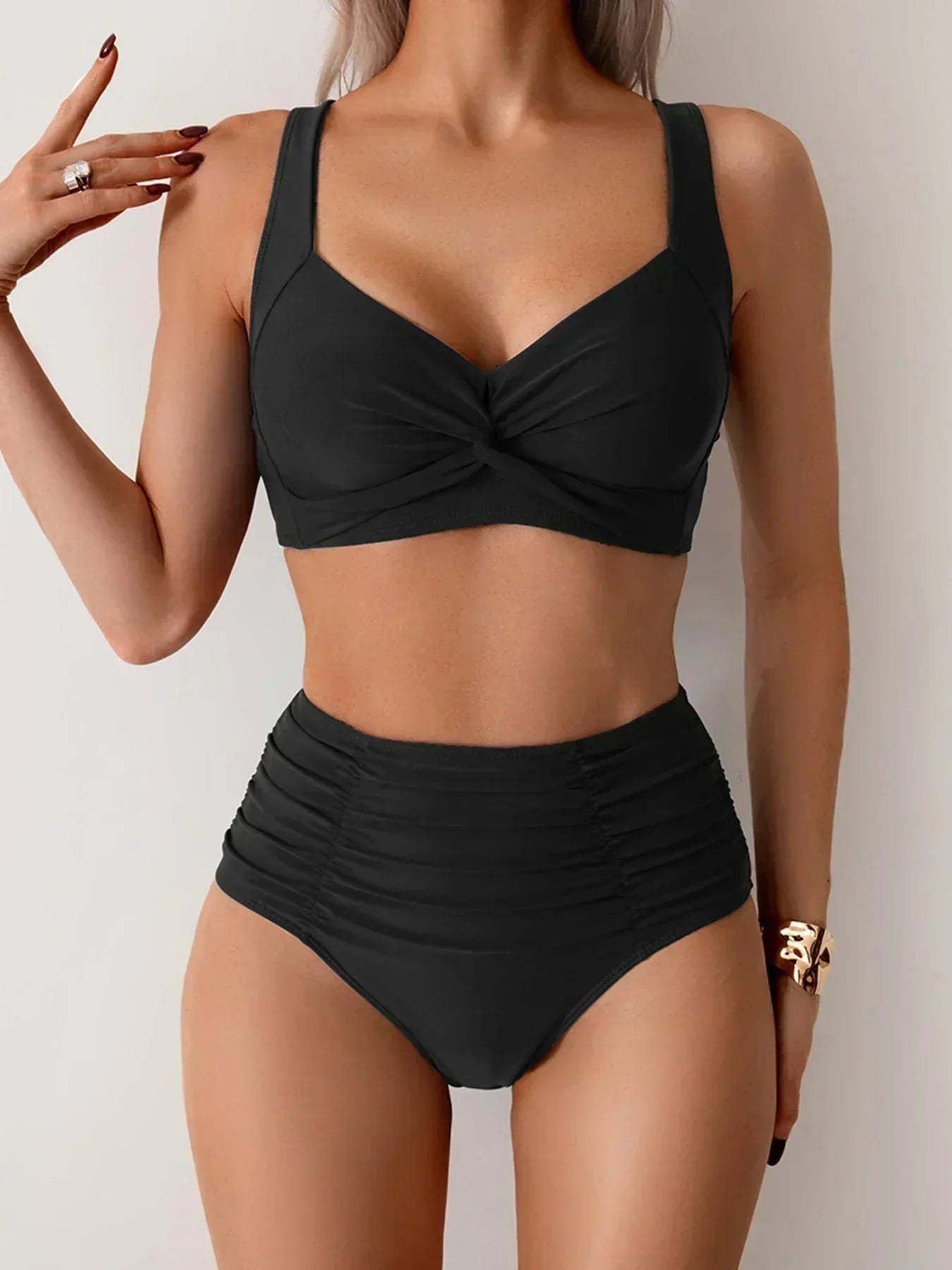 Marta - Bikini a fascia in tessuto arricciato