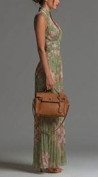 Inés | Tuta plissettata in chiffon con stampa floreale
