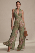 Inés | Tuta plissettata in chiffon con stampa floreale