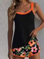 Valeria - Elegante tankini con pantaloncini a fiori