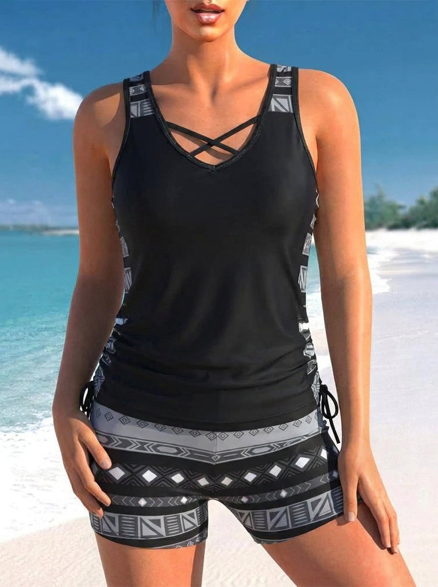 Aqua Costera Print™ | Tankini geometrico premium