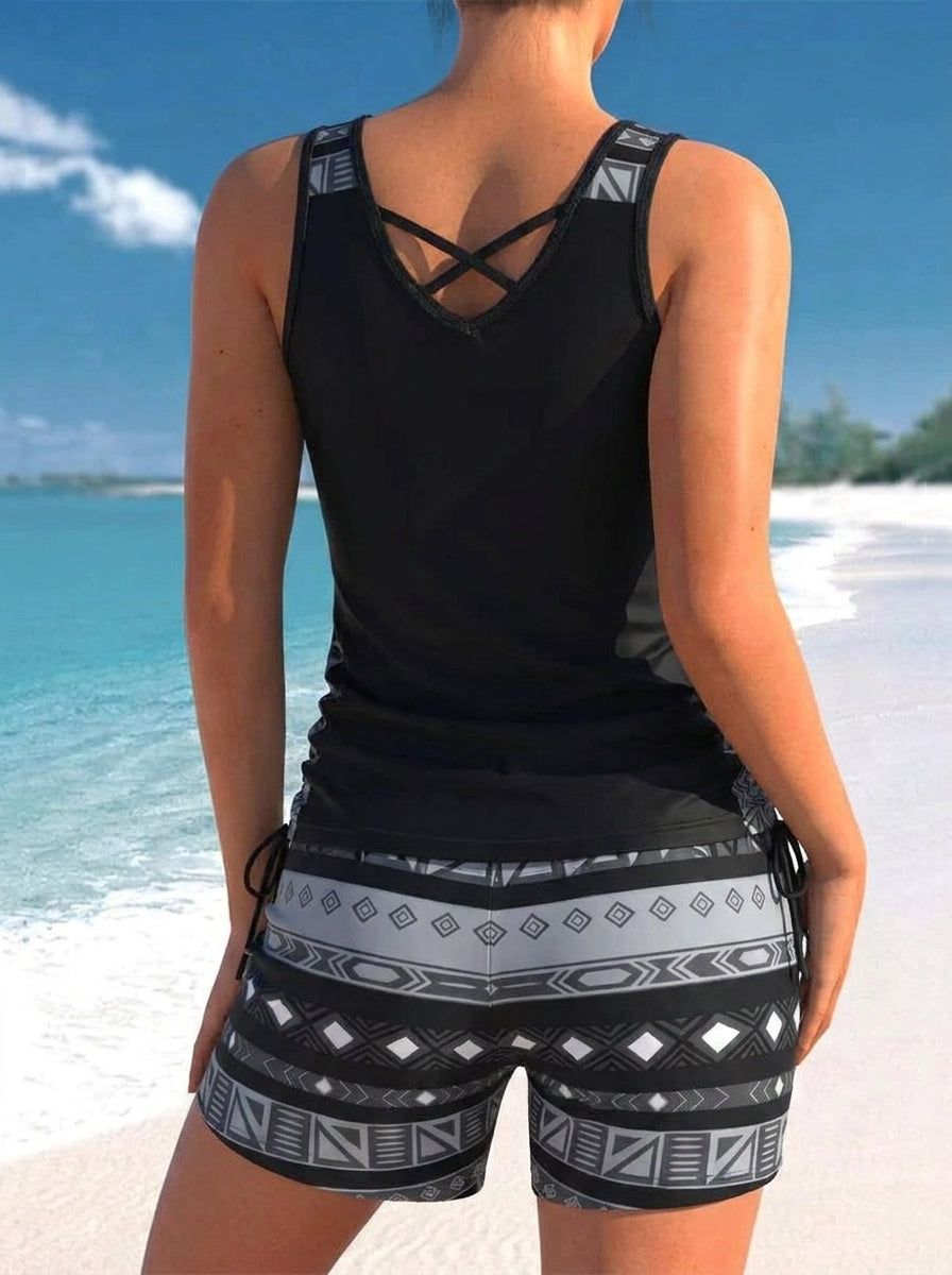 Aqua Costera Print™ | Tankini geometrico premium
