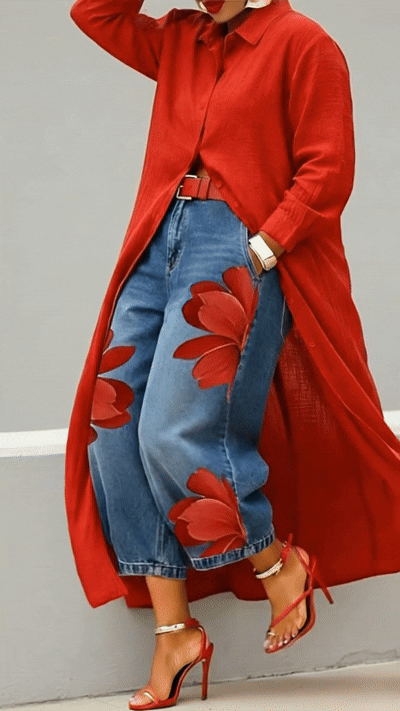 Pantalón con estampado floral