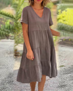 Vestido Serena en algodón y lino ✨