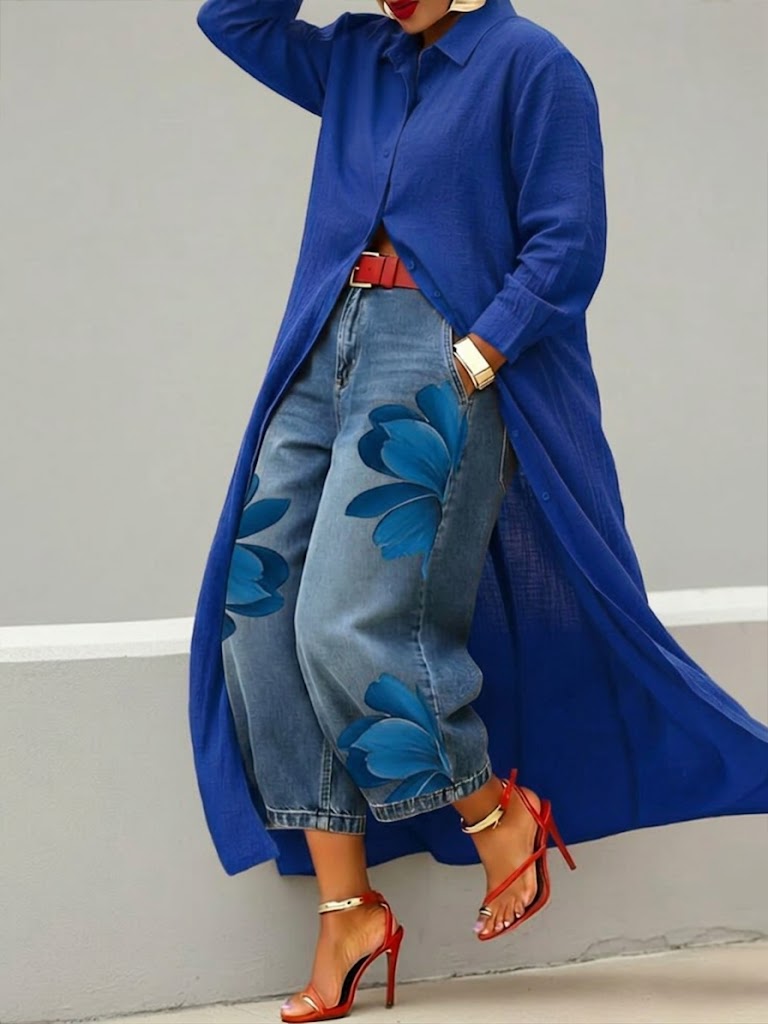 Pantalón con estampado floral