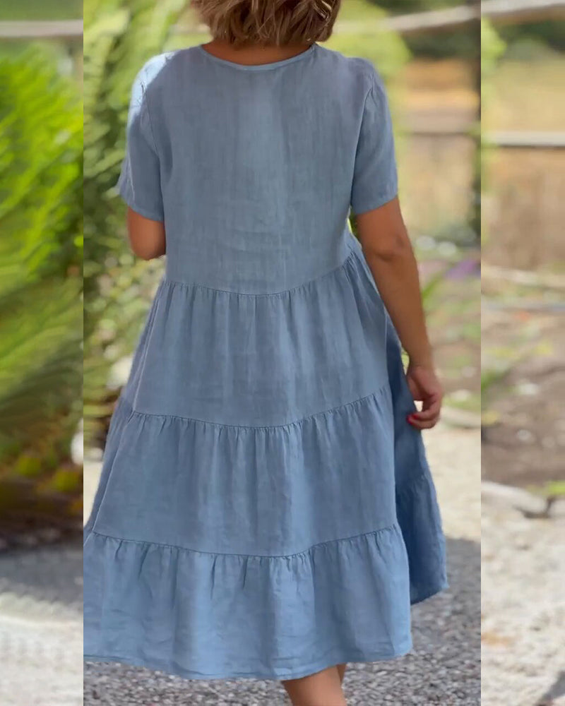Vestido Serena en algodón y lino ✨