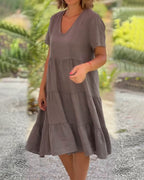 Vestido Serena en algodón y lino ✨