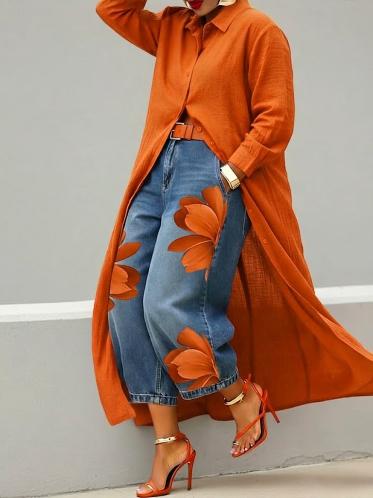 Pantalón con estampado floral