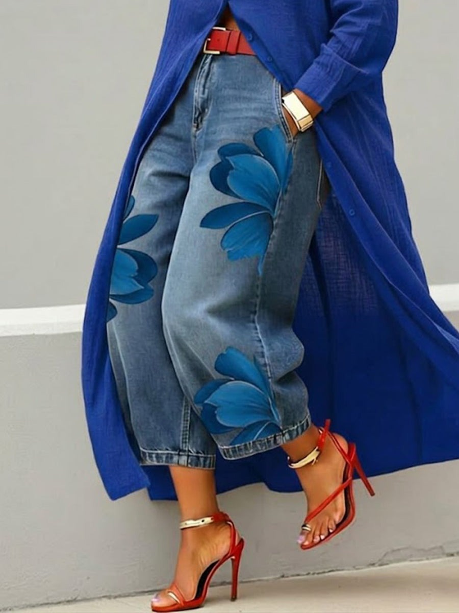 Pantalón con estampado floral