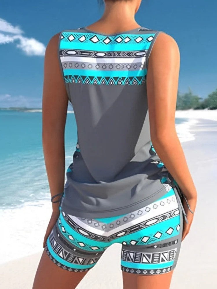 Aqua Costera Print™ | Tankini geometrico premium