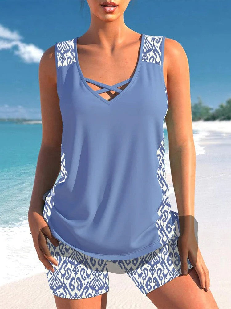 Aqua Costera Print™ | Tankini geometrico premium