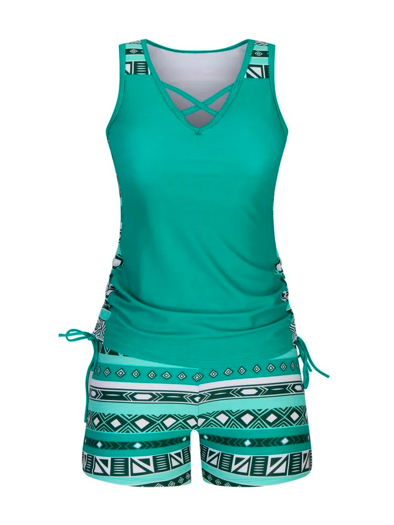 Aqua Costera Print™ | Tankini geometrico premium