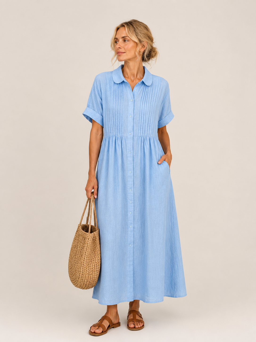 Capri | Abito midi stile camicia estivo