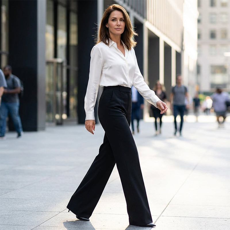 TORINA™ - Pantalón largo de corte recto y cintura alta.