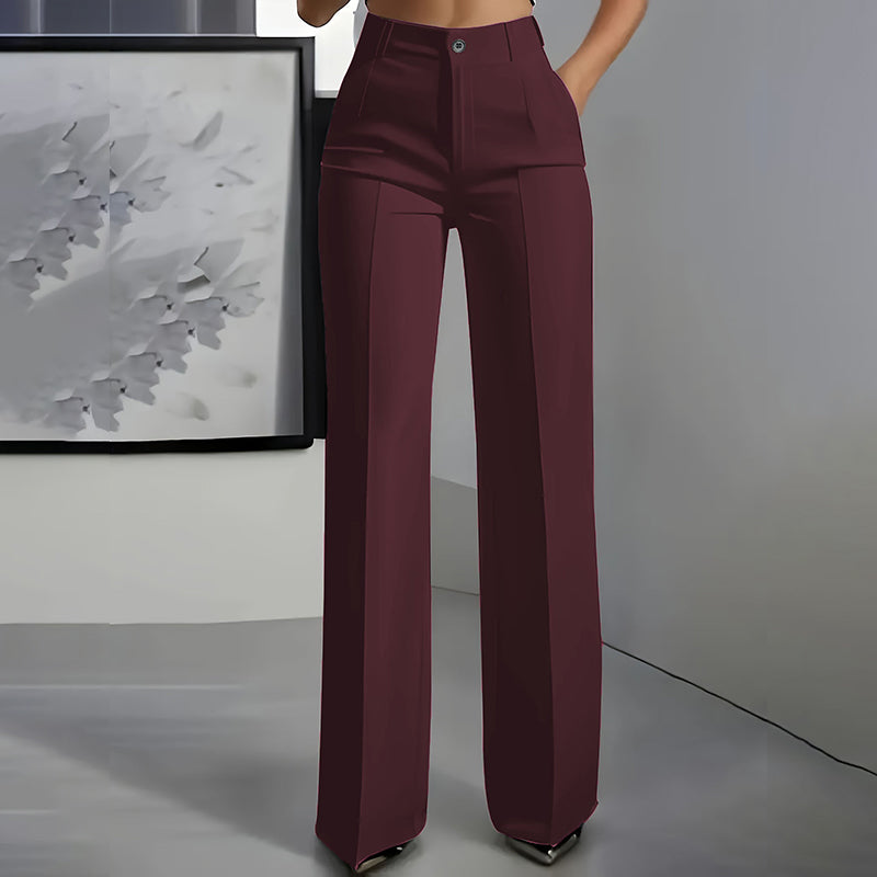 TORINA™ - Pantalón largo de corte recto y cintura alta.
