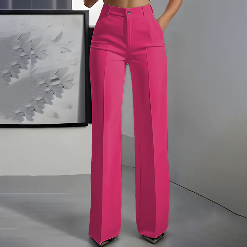 TORINA™ - Pantalón largo de corte recto y cintura alta.